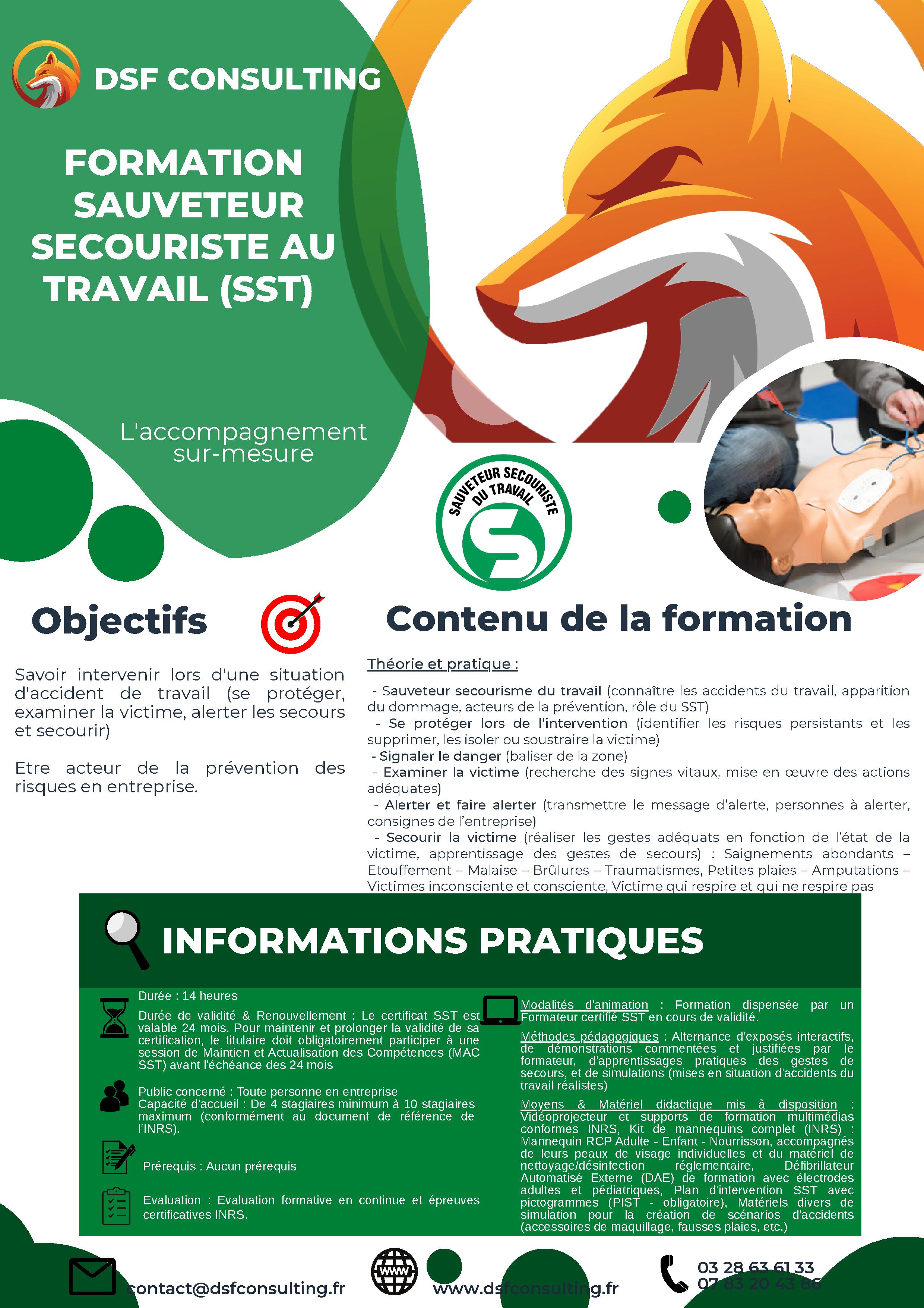 Formation sauveteur secouriste au travail (SST)