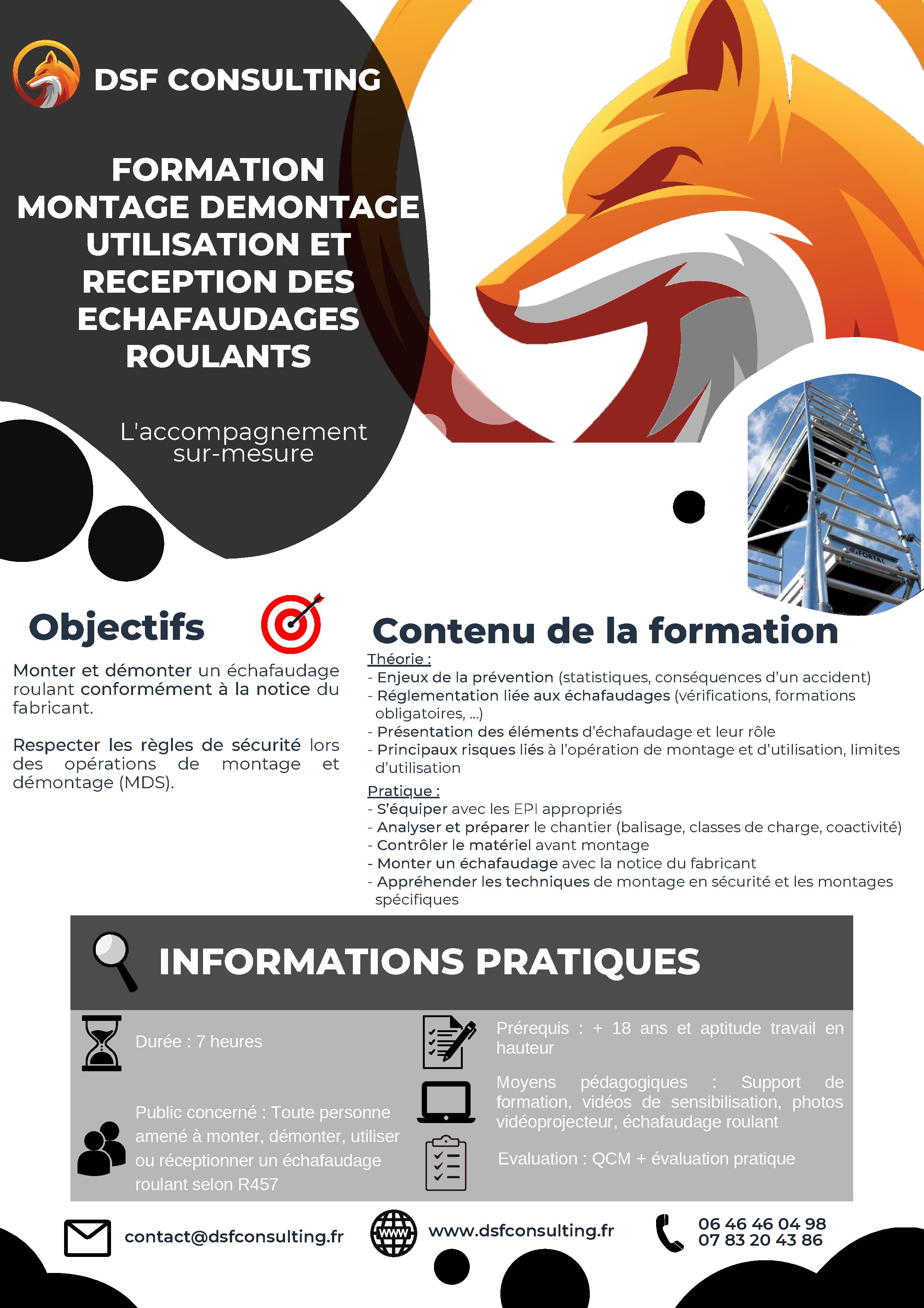 Programme formation montage échafaudage roulant