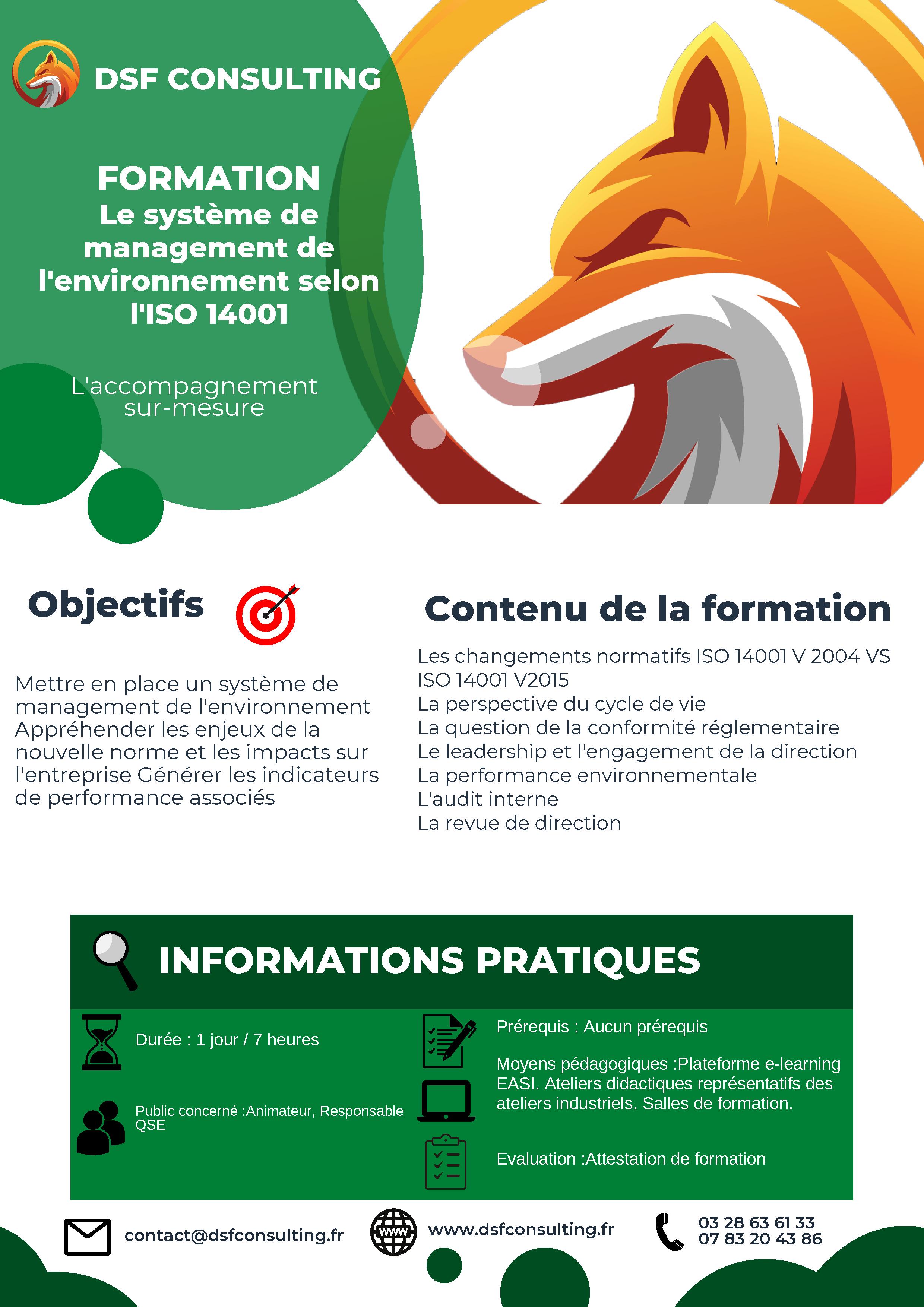 Formation sur le système de management de l'environnement selon l'ISO 14001